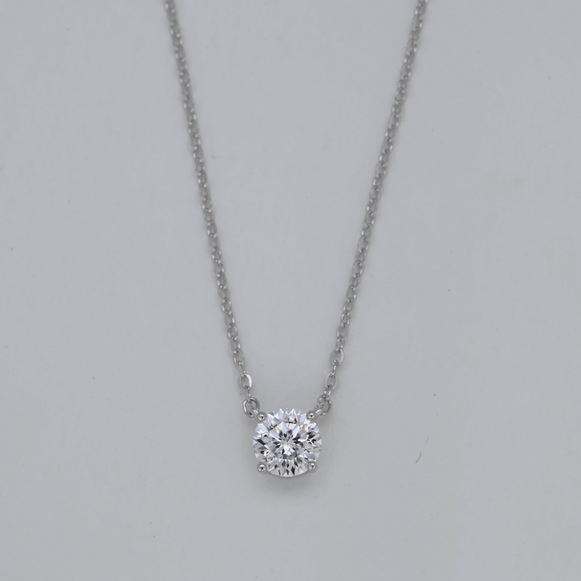 Aurelie Petite Solitaire Necklace in 925 Sterling Silver by MOA - view 1