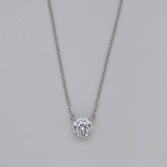 Aurelie Petite Solitaire Necklace in 925 Sterling Silver by MOA - view 1