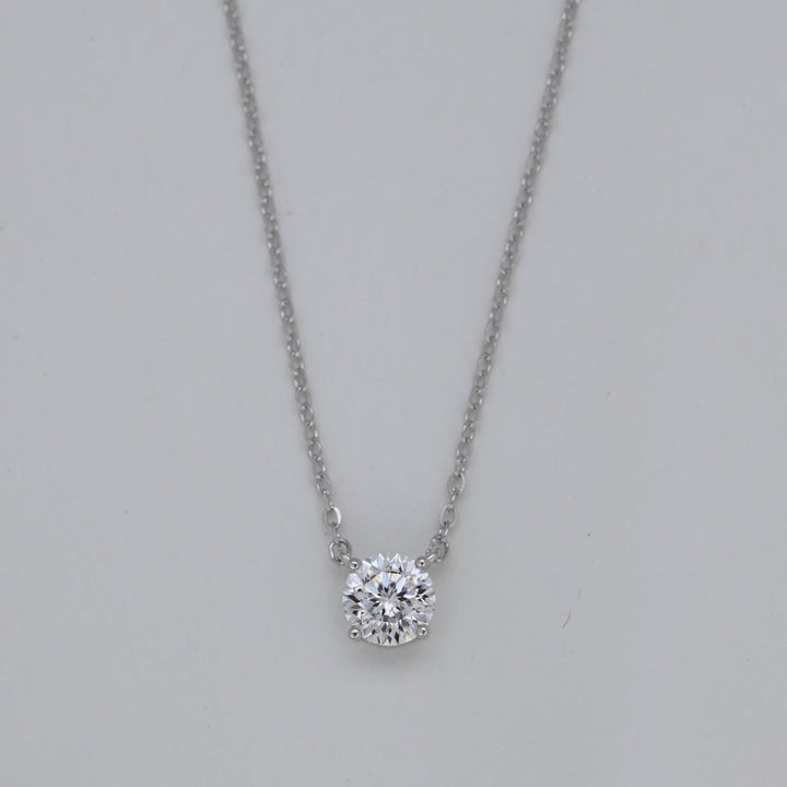 Aurelie Petite Solitaire Necklace in 925 Sterling Silver by MOA - view 1