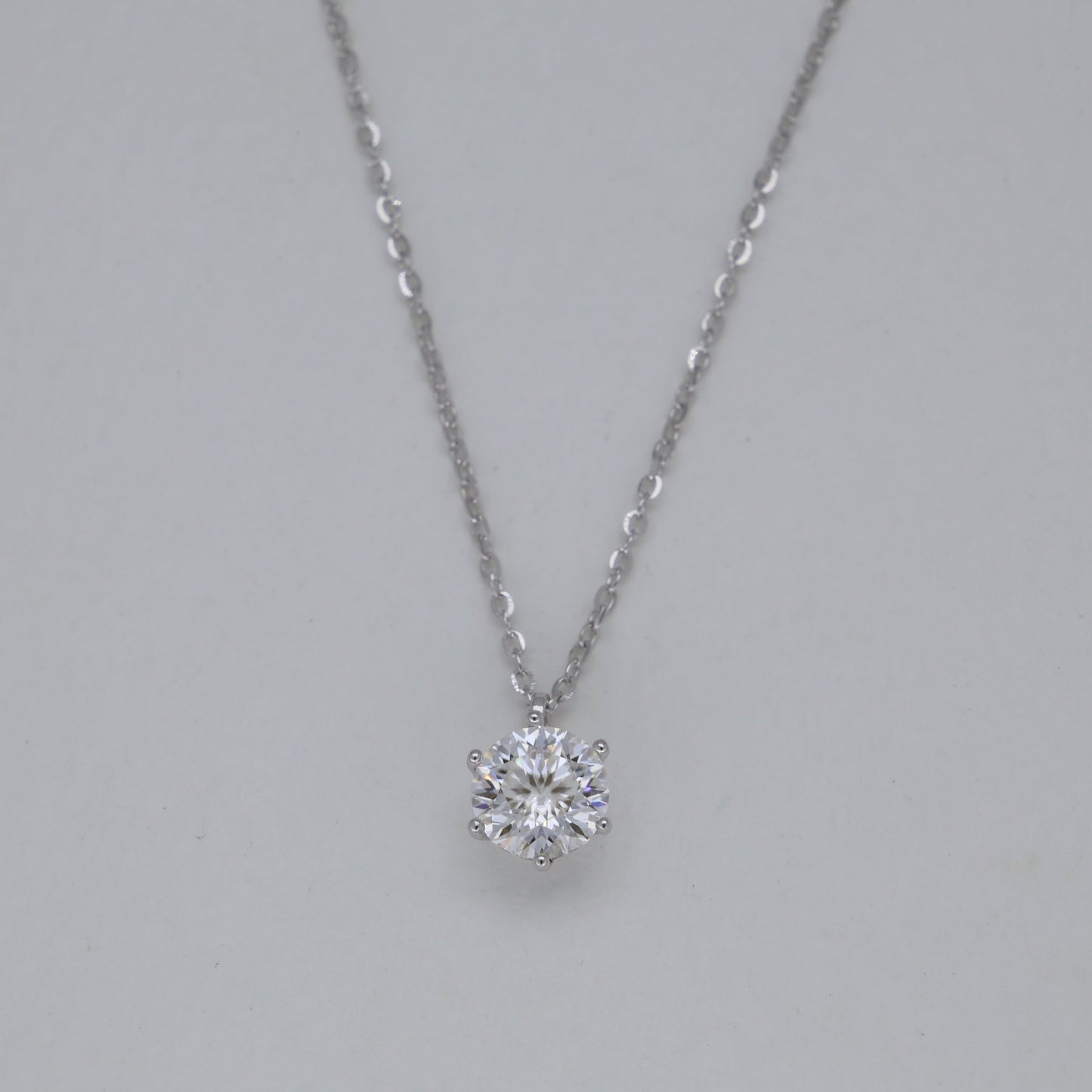 Aurelie Solitaire Necklace in 925 Sterling Silver by MOA - view 1