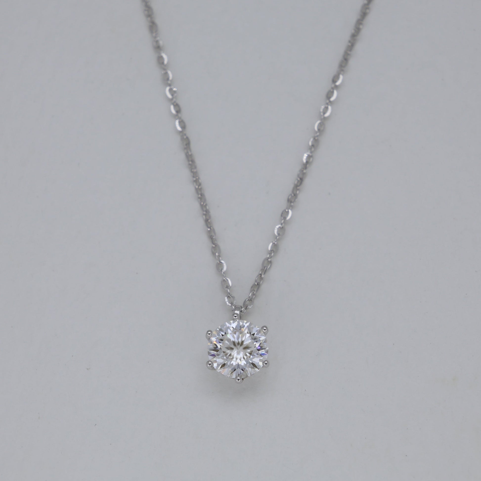 Aurelie Solitaire Necklace in 925 Sterling Silver by MOA - view 1