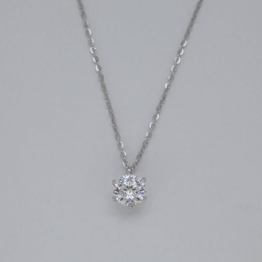 Aurelie Solitaire Necklace in 925 Sterling Silver by MOA - view 1