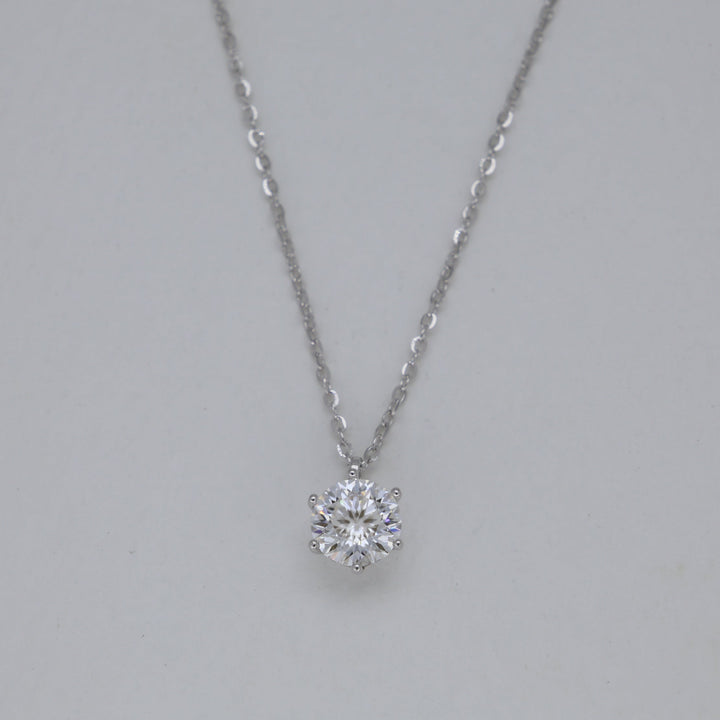 Aurelie Solitaire Necklace in 925 Sterling Silver by MOA - view 1