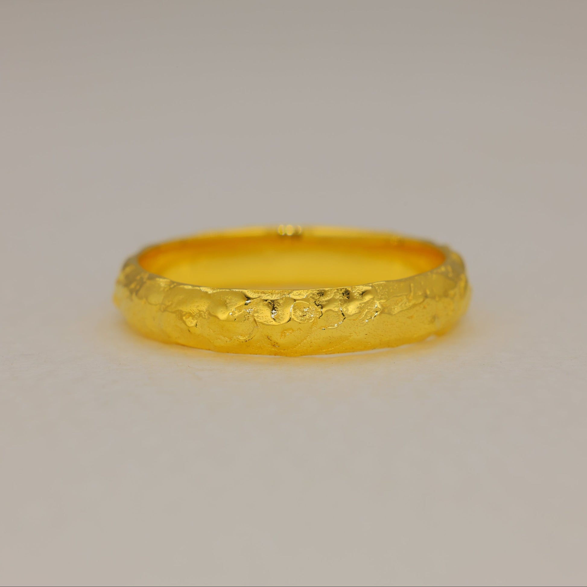 Aurelle Textured Band Ring in Gold Vermeil by MOA - view 1