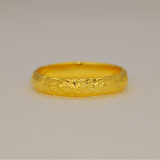 Aurelle Textured Band Ring in Gold Vermeil by MOA - view 1