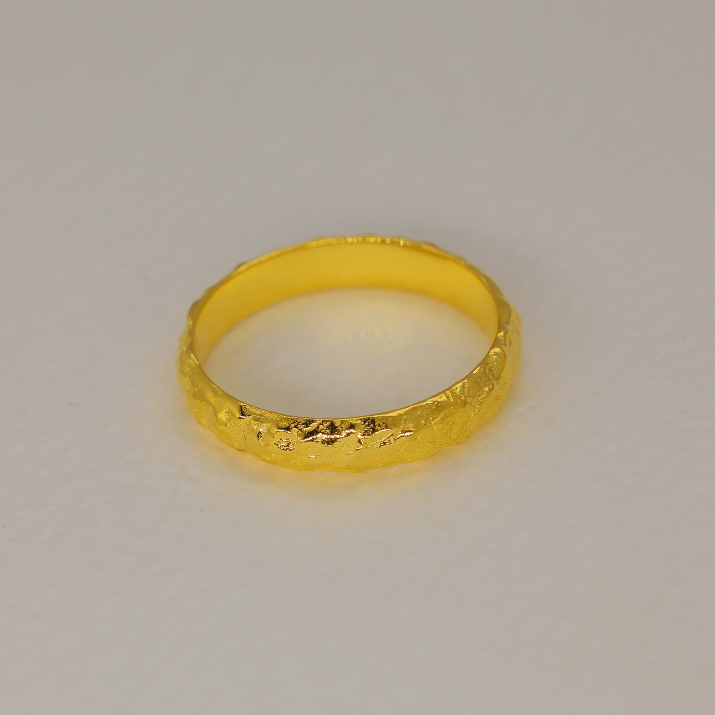 Aurelle Textured Band Ring in Gold Vermeil by MOA - view 2