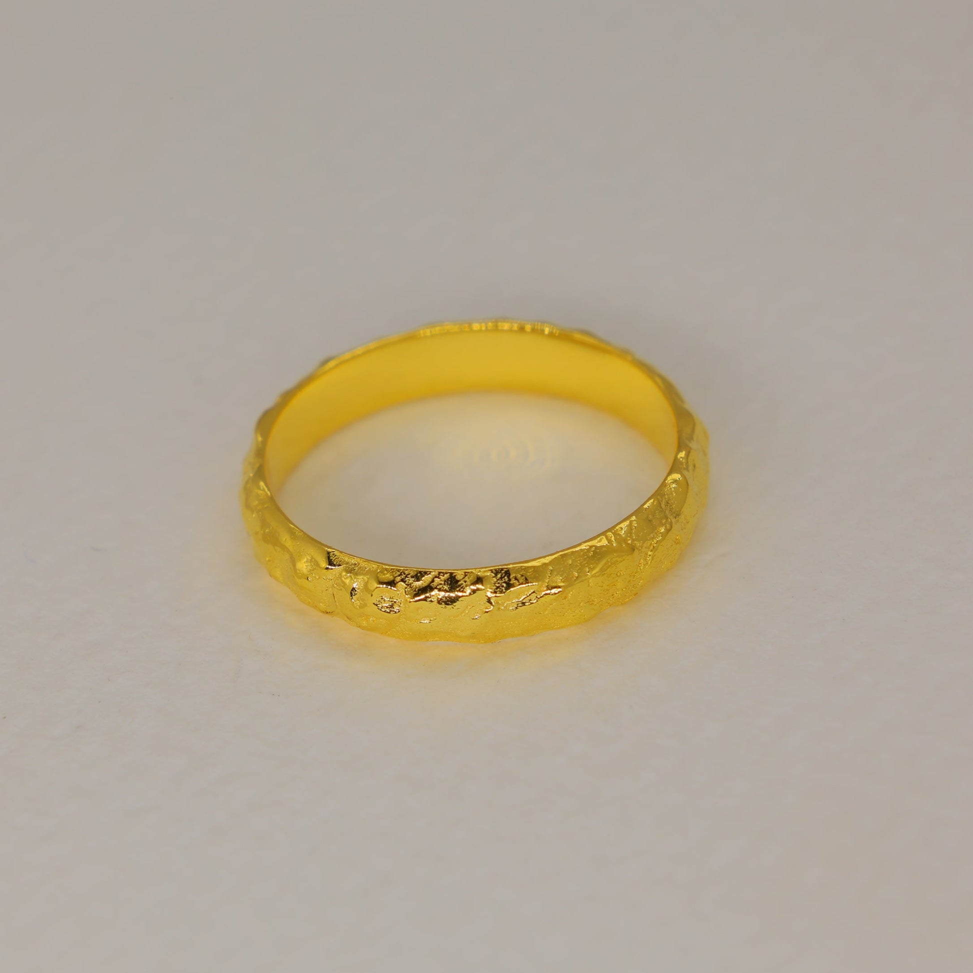 Aurelle Textured Band Ring in Gold Vermeil by MOA - view 2