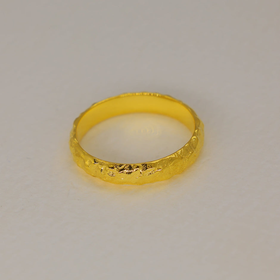 Aurelle Textured Band Ring in Gold Vermeil by MOA - view 2