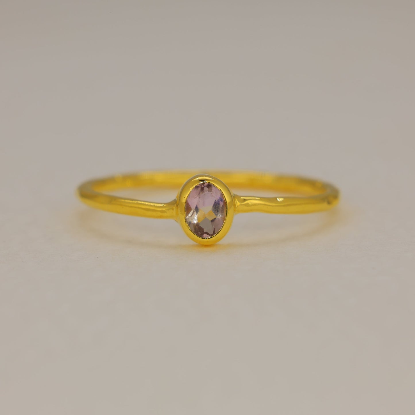 Aurelune Rainbow Moonstone Petite Ring in Gold Vermeil by MOA - view 1