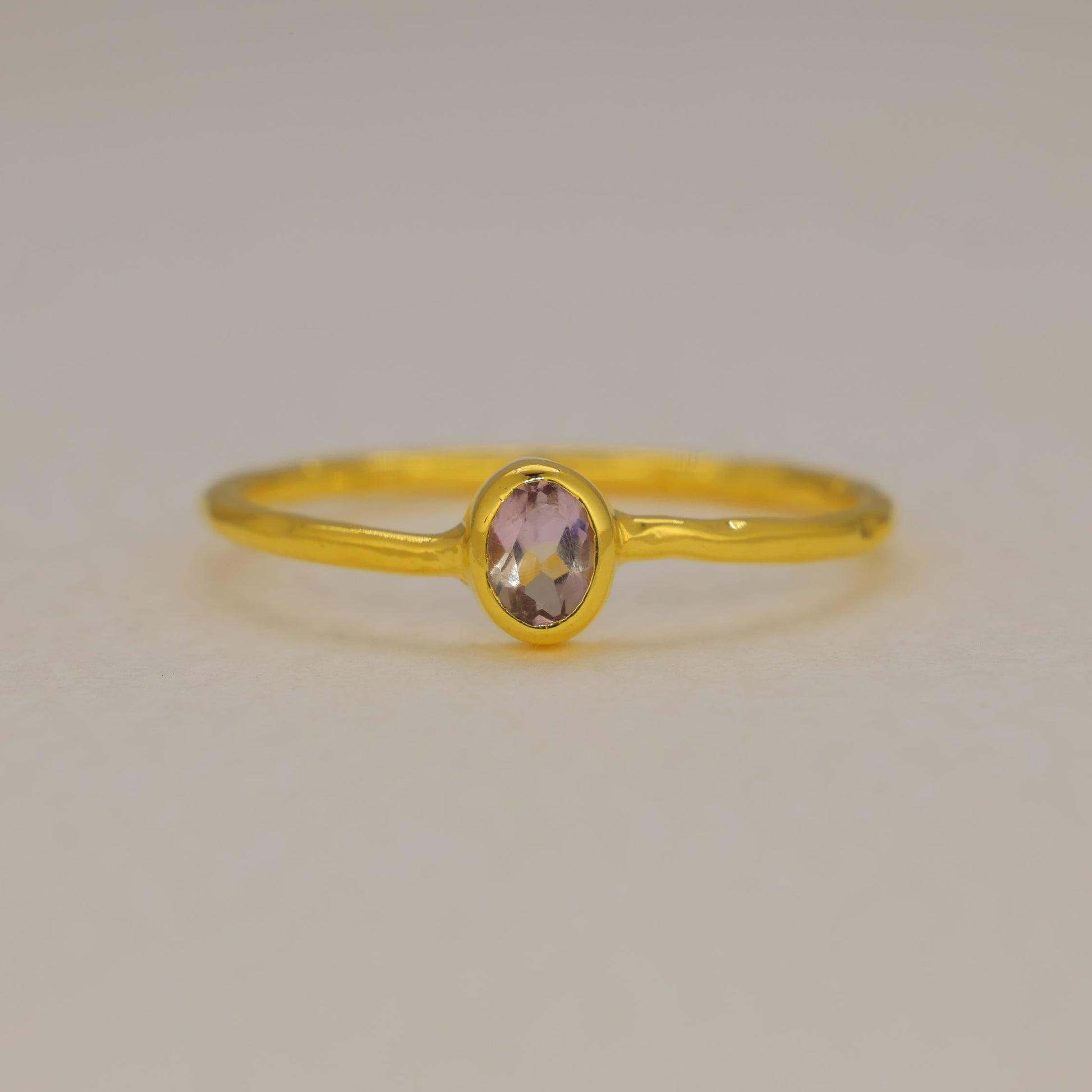 Aurelune Rainbow Moonstone Petite Ring in Gold Vermeil by MOA - view 1