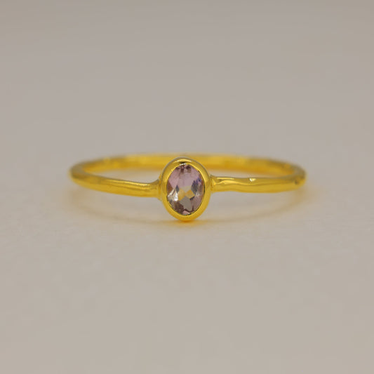 Aurelune Rainbow Moonstone Petite Ring in Gold Vermeil by MOA - view 1