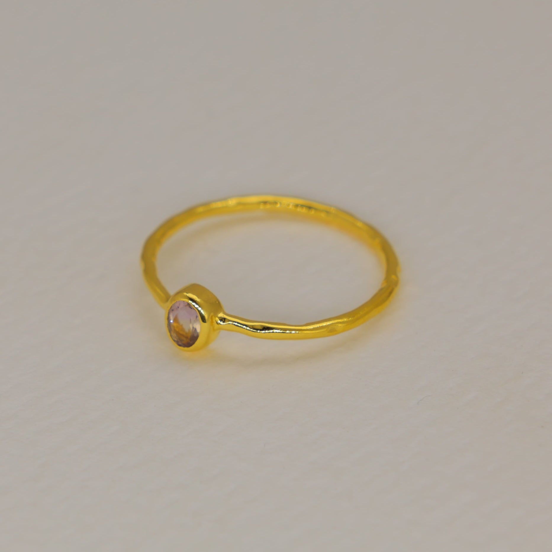Aurelune Rainbow Moonstone Petite Ring in Gold Vermeil by MOA - view 2
