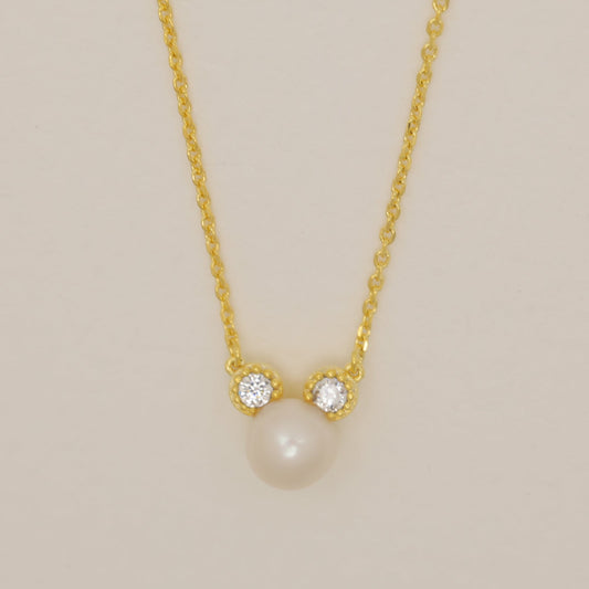 Auriane Pearl Necklace in Gold Vermeil by MOA - view 1