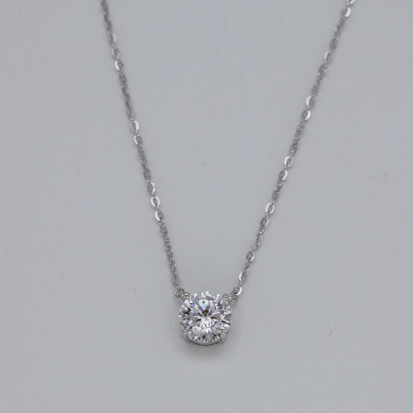 Aurielle Solitaire Necklace in 925 Sterling Silver by MOA - view 1