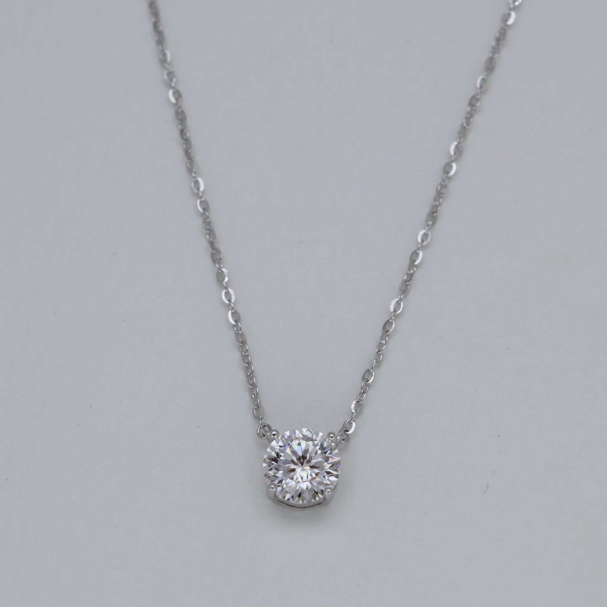 Aurielle Solitaire Necklace in 925 Sterling Silver by MOA - view 1