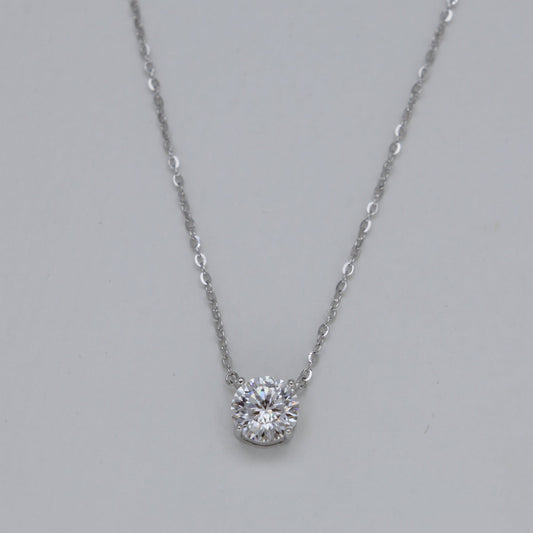 Aurielle Solitaire Necklace in 925 Sterling Silver by MOA - view 1