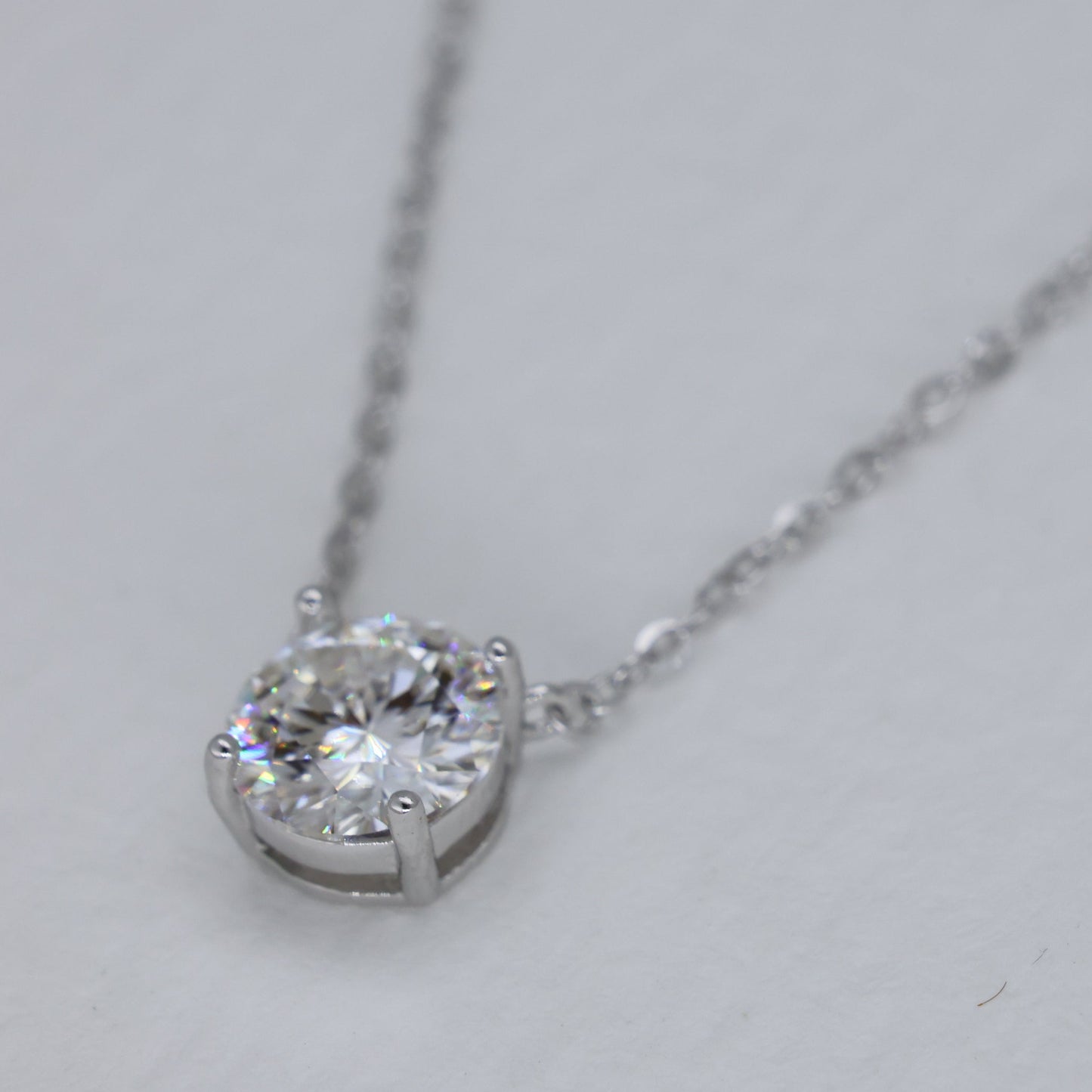 Aurielle Solitaire Necklace in 925 Sterling Silver by MOA - view 2