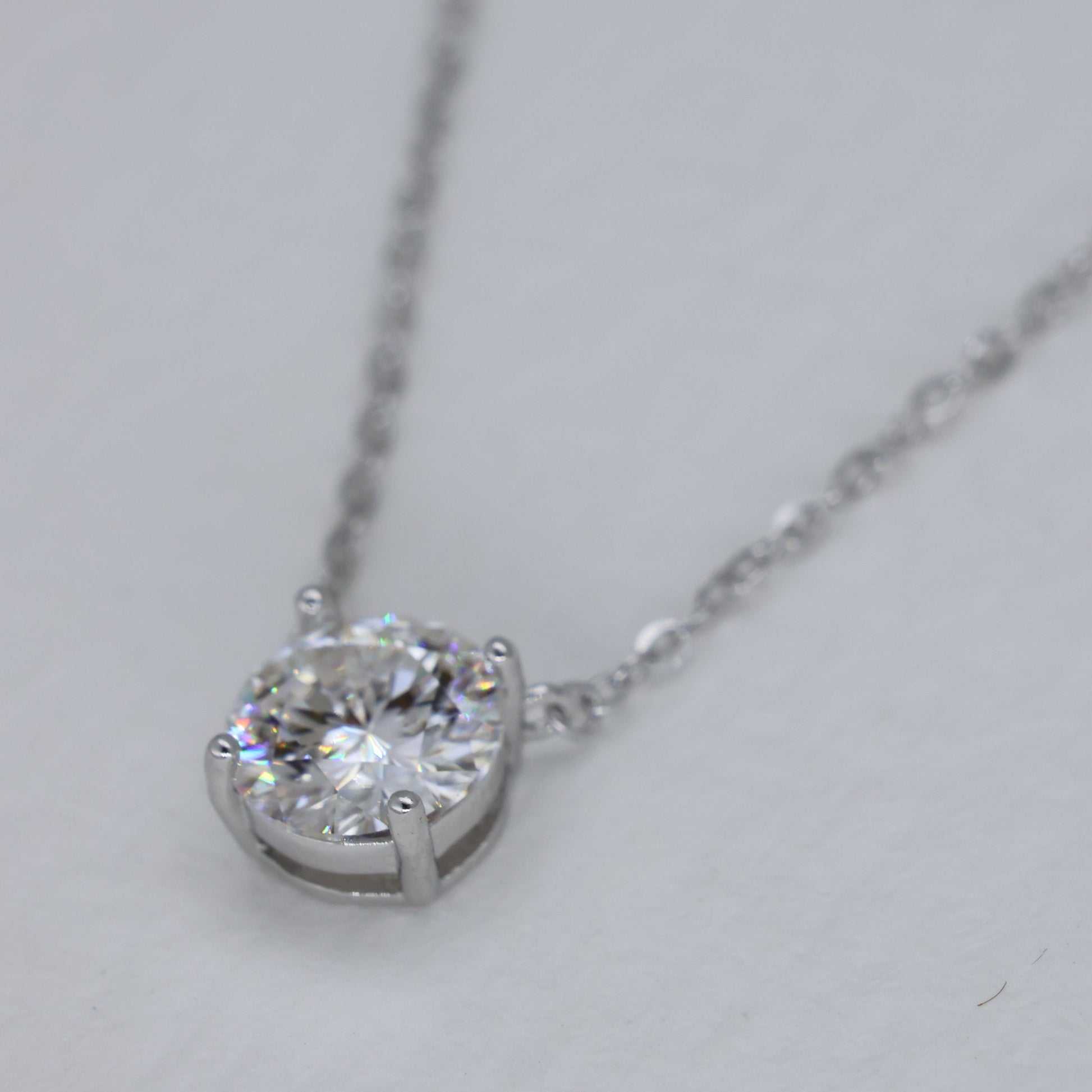 Aurielle Solitaire Necklace in 925 Sterling Silver by MOA - view 2