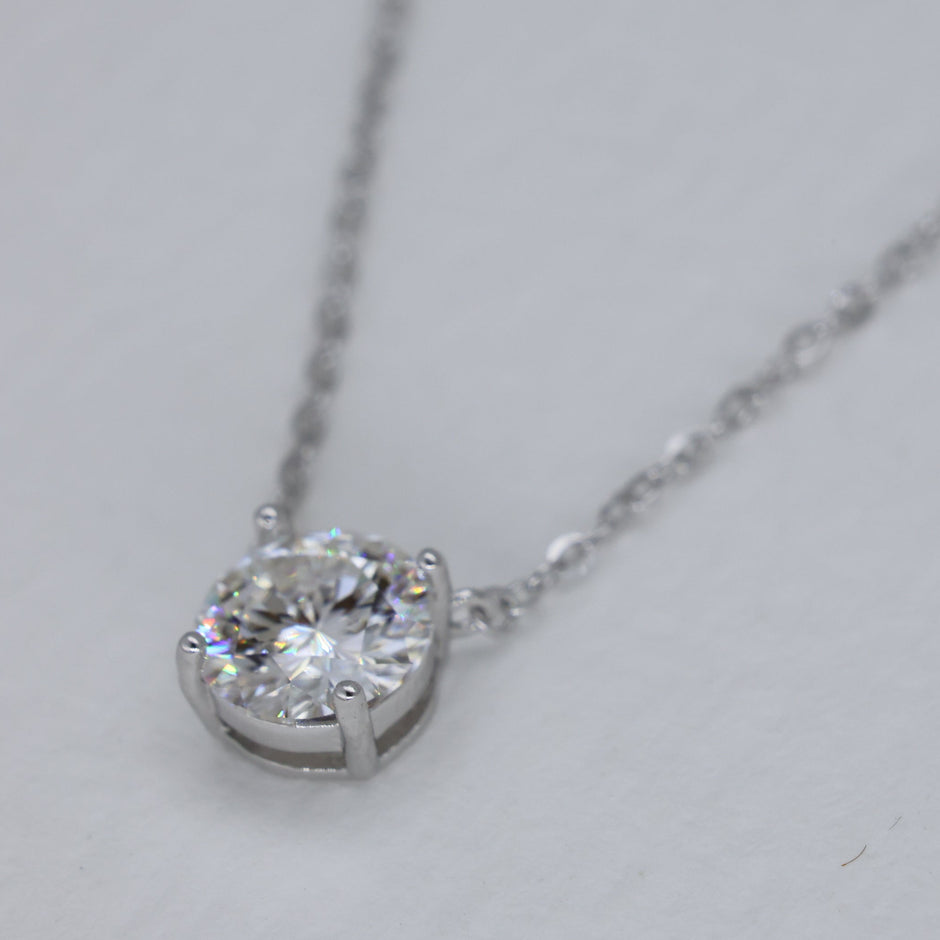 Aurielle Solitaire Necklace in 925 Sterling Silver by MOA - view 2