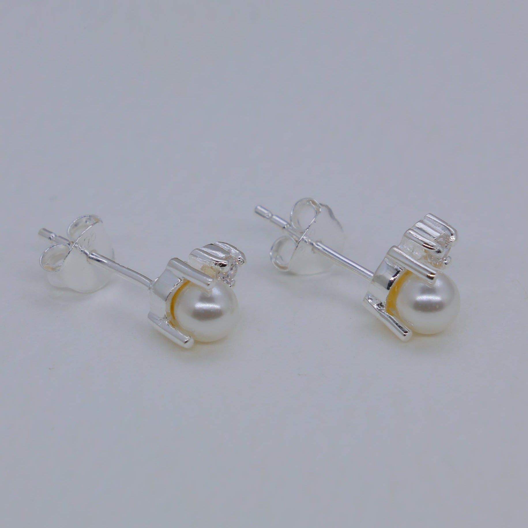 Aurine Crystal Stud Earrings in 925 Sterling Silver by MOA - view 1