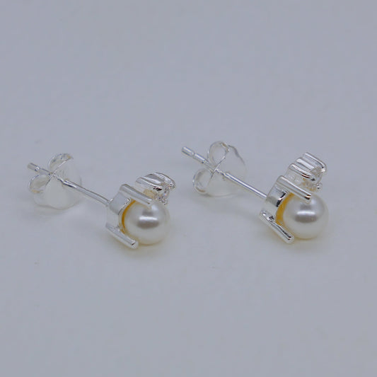 Aurine Crystal Stud Earrings in 925 Sterling Silver by MOA - view 1