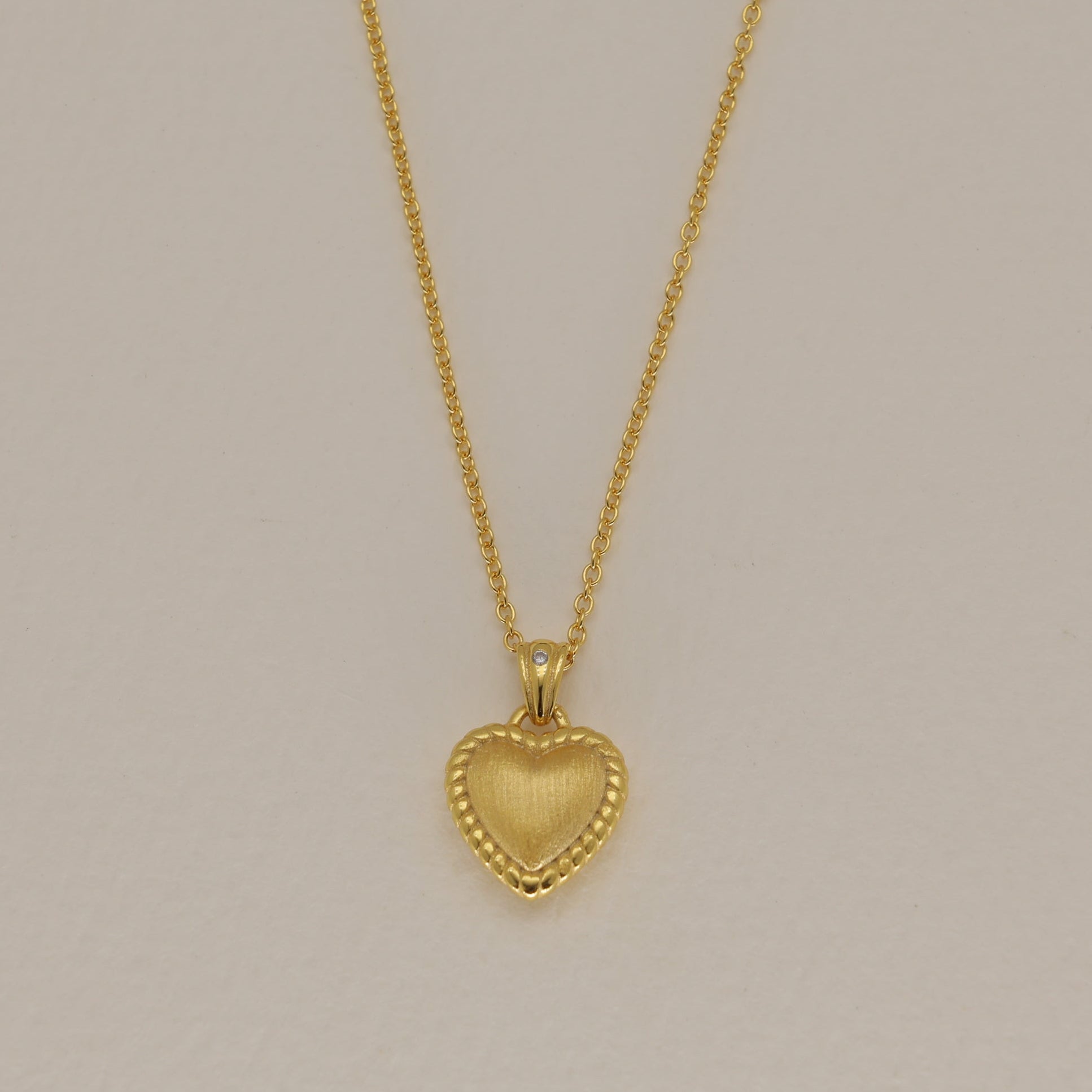 Aveline Textured Heart Necklace 24K Gold by MOA - view 1