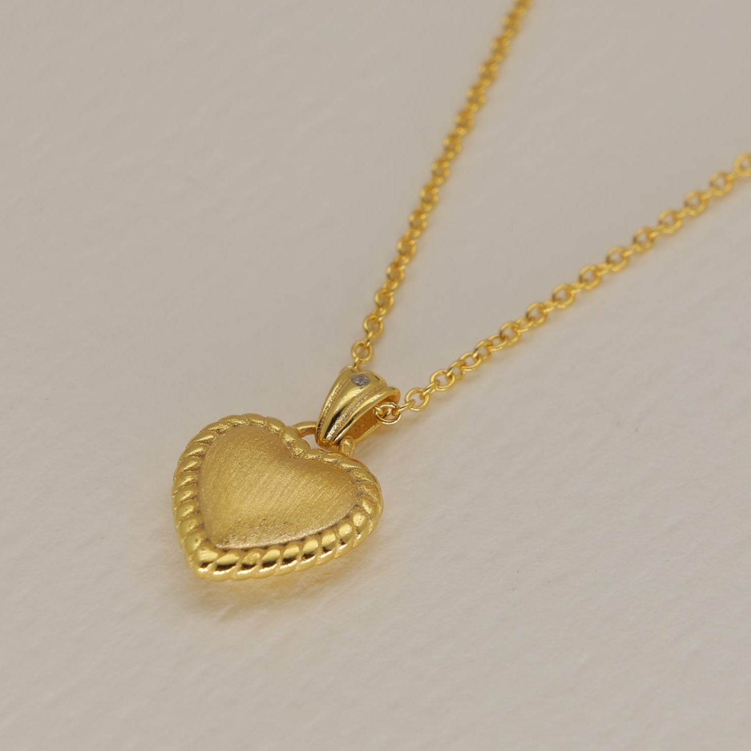 Aveline Textured Heart Necklace 24K Gold by MOA - view 2
