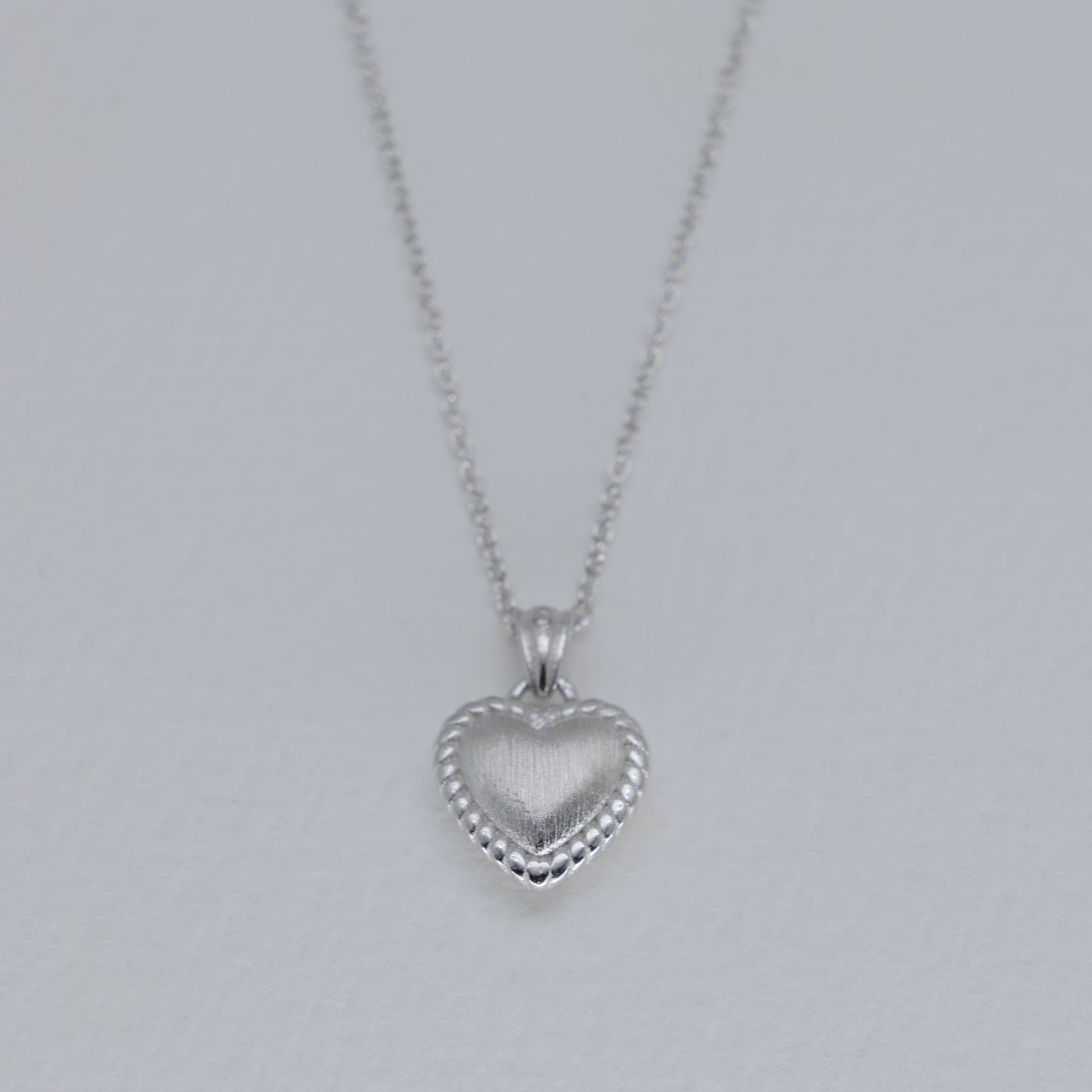 Aveline Textured Heart Necklace in 925 Sterling Silver by MOA - view 1