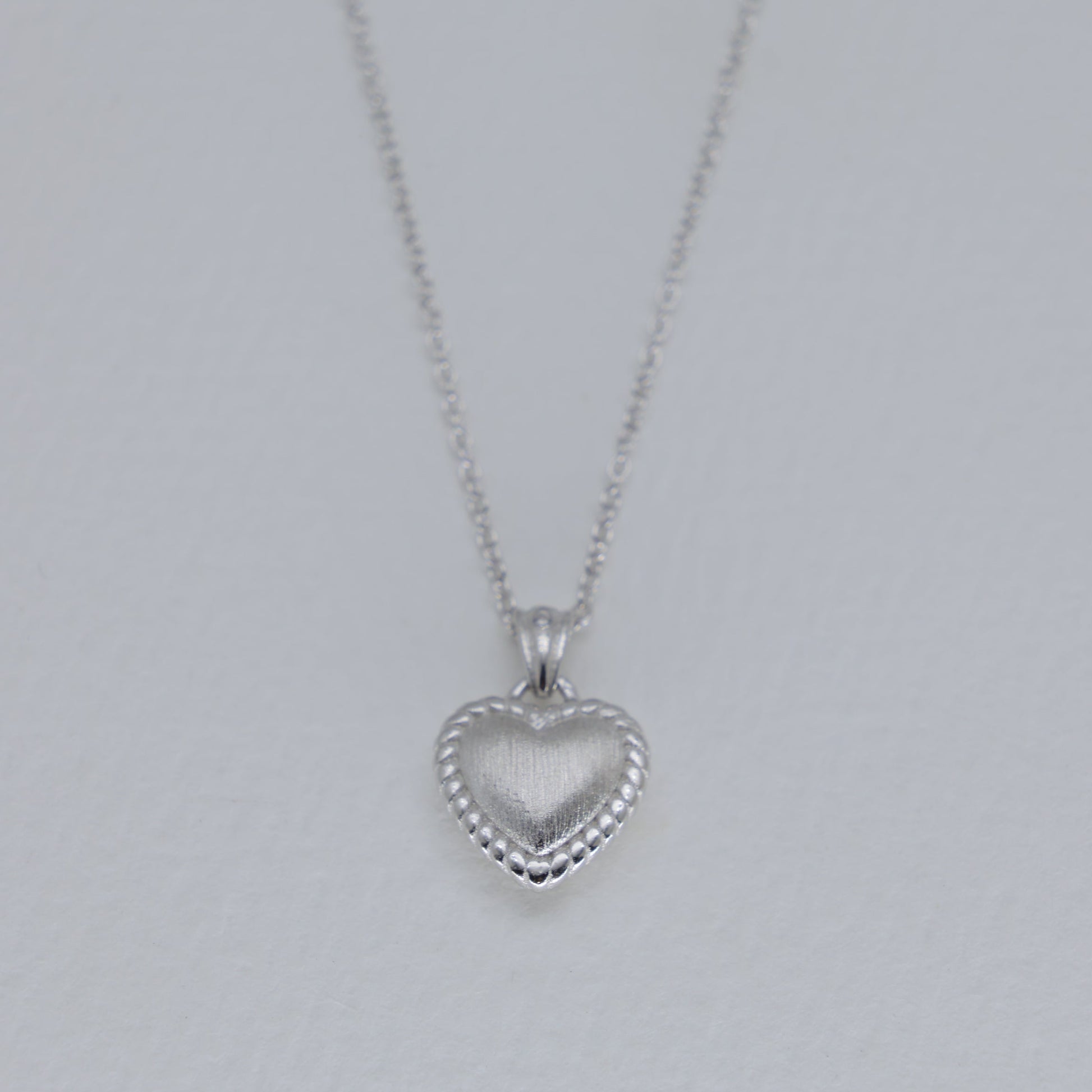 Aveline Textured Heart Necklace in 925 Sterling Silver by MOA - view 1