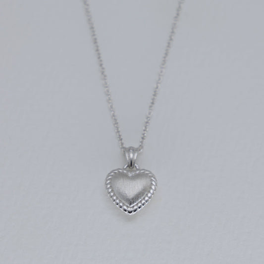 Aveline Textured Heart Necklace in 925 Sterling Silver by MOA - view 1