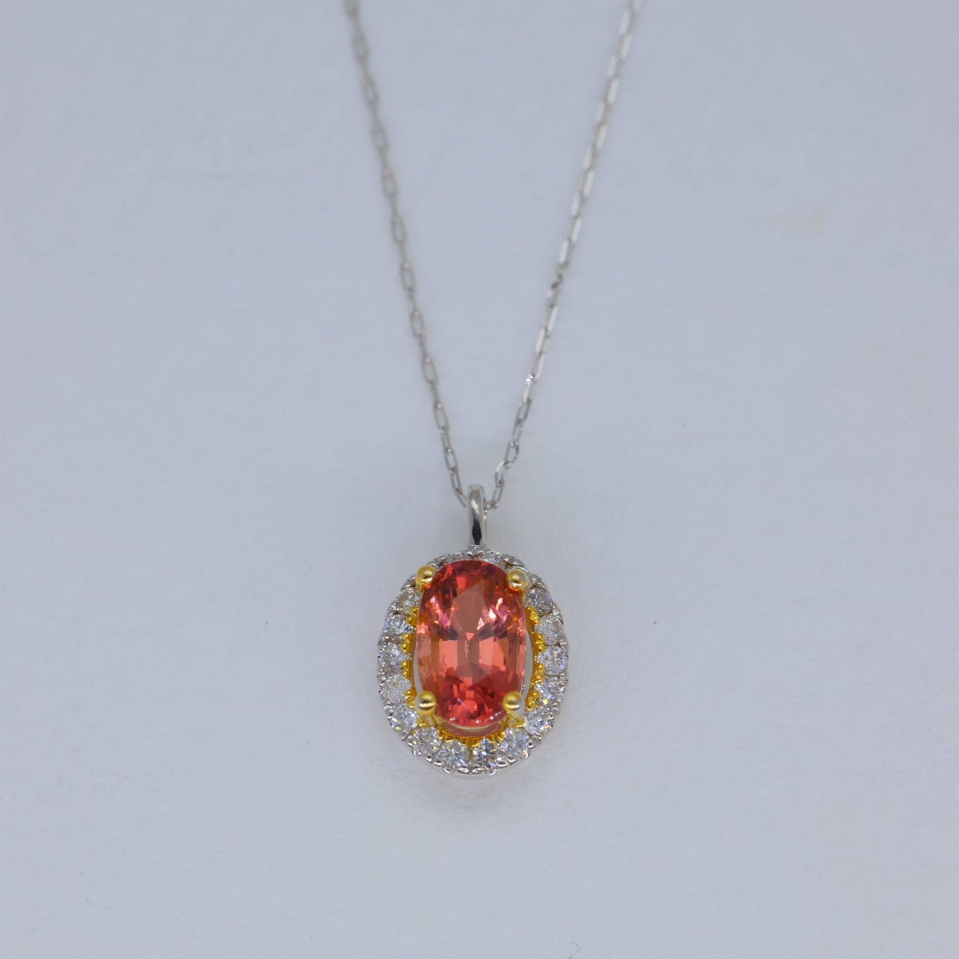 Aveline Tourmaline Pendant DIA Necklace in Platinum P900 by MOA - view 1