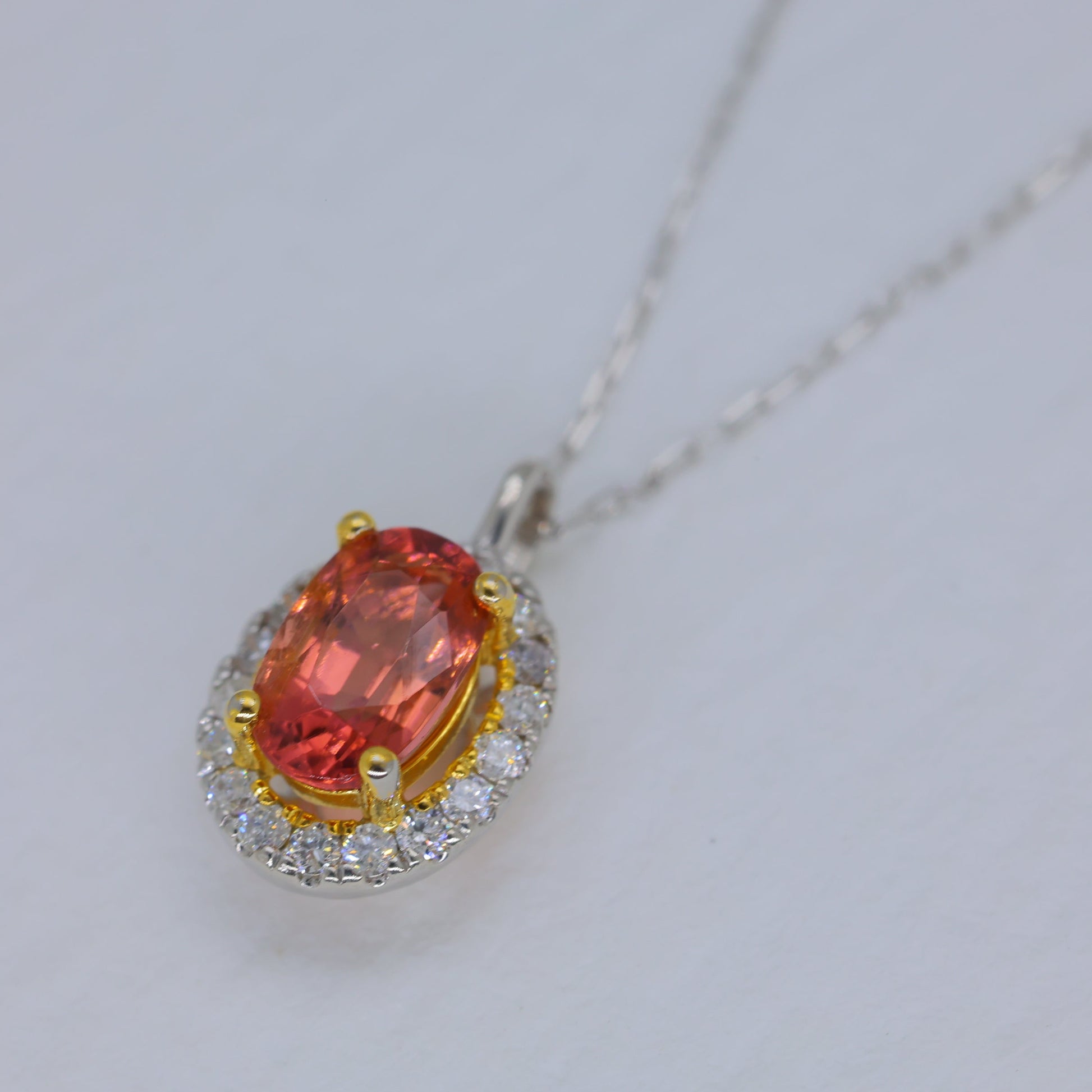Aveline Tourmaline Pendant DIA Necklace in Platinum P900 by MOA - view 2