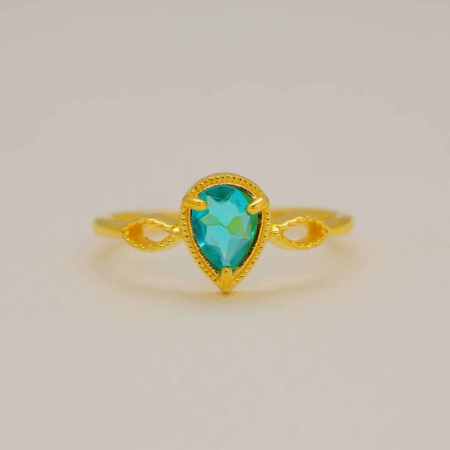 Avenel Labradorite Teardrop Ring in Gold Vermeil by MOA - view 1
