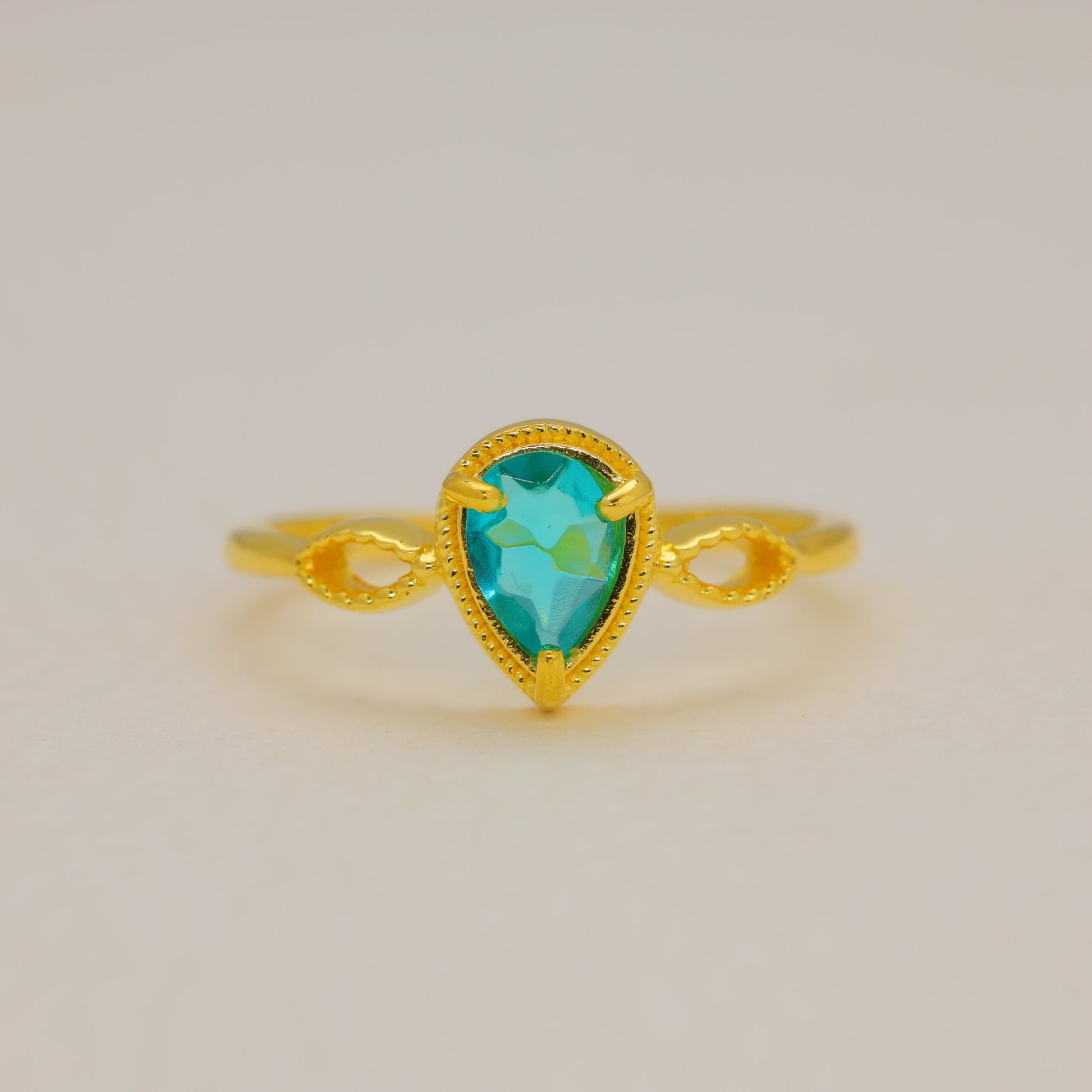 Avenel Labradorite Teardrop Ring in Gold Vermeil by MOA - view 1