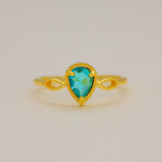 Avenel Labradorite Teardrop Ring in Gold Vermeil by MOA - view 1