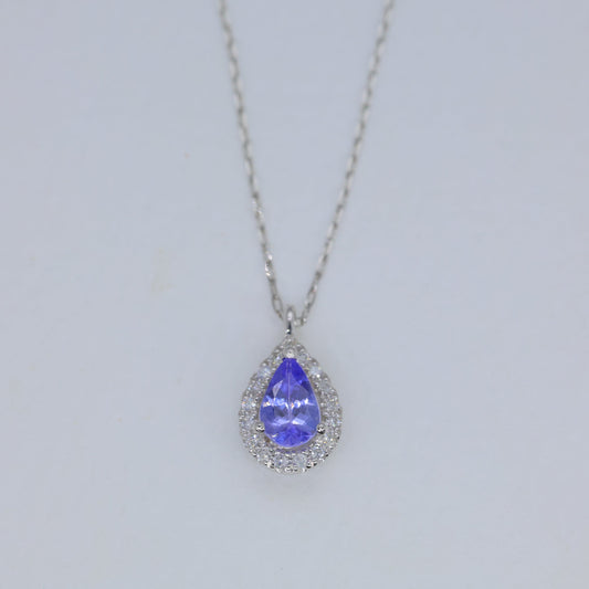 Avenor Tanzanite Pendant DIA Necklace in Platinum P900 by MOA - view 1