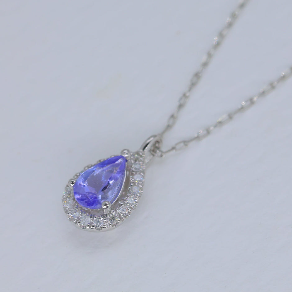 Avenor Tanzanite Pendant DIA Necklace in Platinum P900 by MOA - view 2