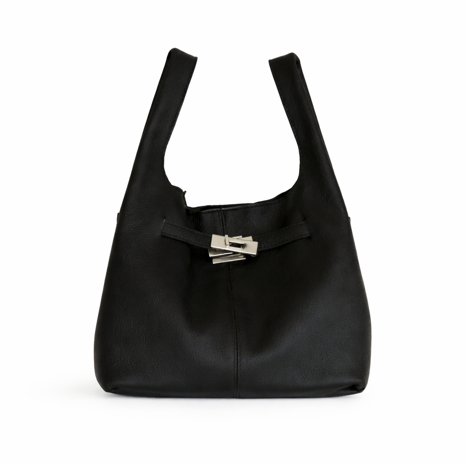 Avielle Leather Hobo Bag Black by MOA - view 2