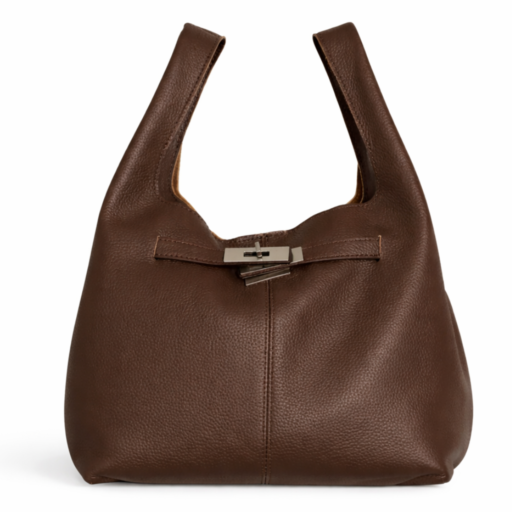 Avielle Leather Hobo Bag in Ebony