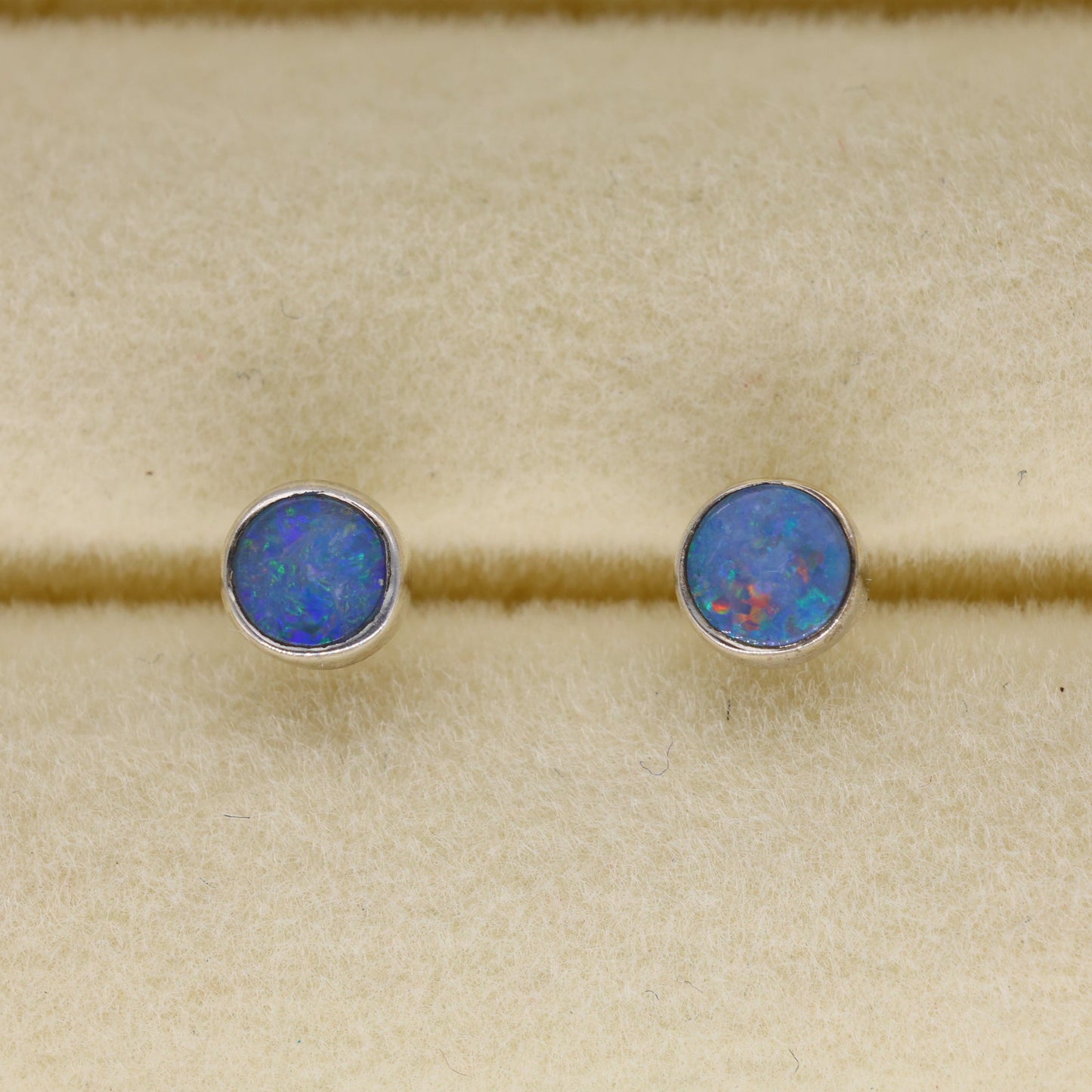 Azelie Opal Stud Earrings in 925 Sterling Silver by MOA - view 1
