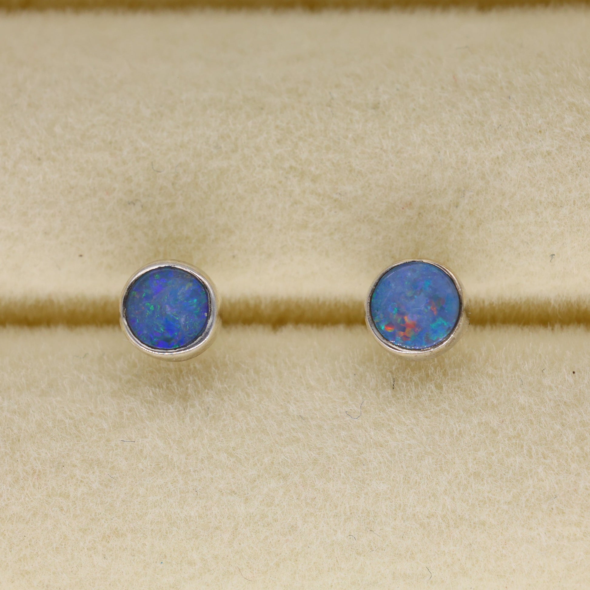 Azelie Opal Stud Earrings in 925 Sterling Silver by MOA - view 1