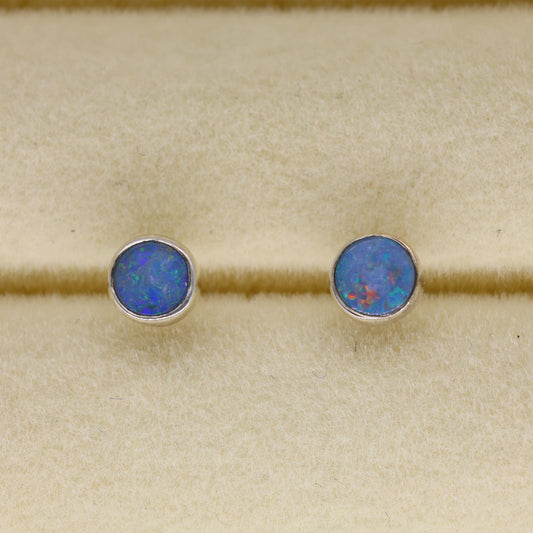 Azelie Opal Stud Earrings in 925 Sterling Silver by MOA - view 1