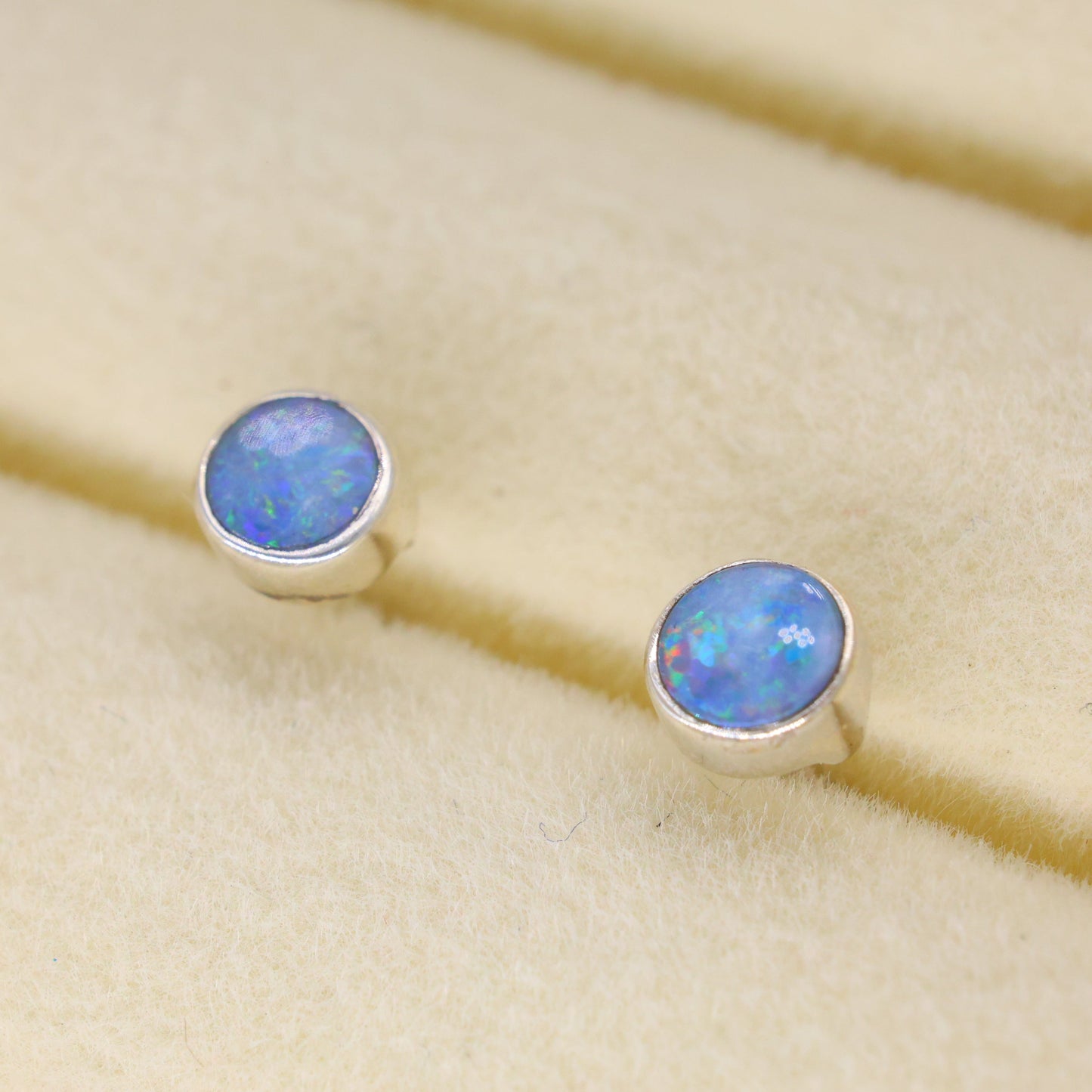 Azelie Opal Stud Earrings in 925 Sterling Silver by MOA - view 2