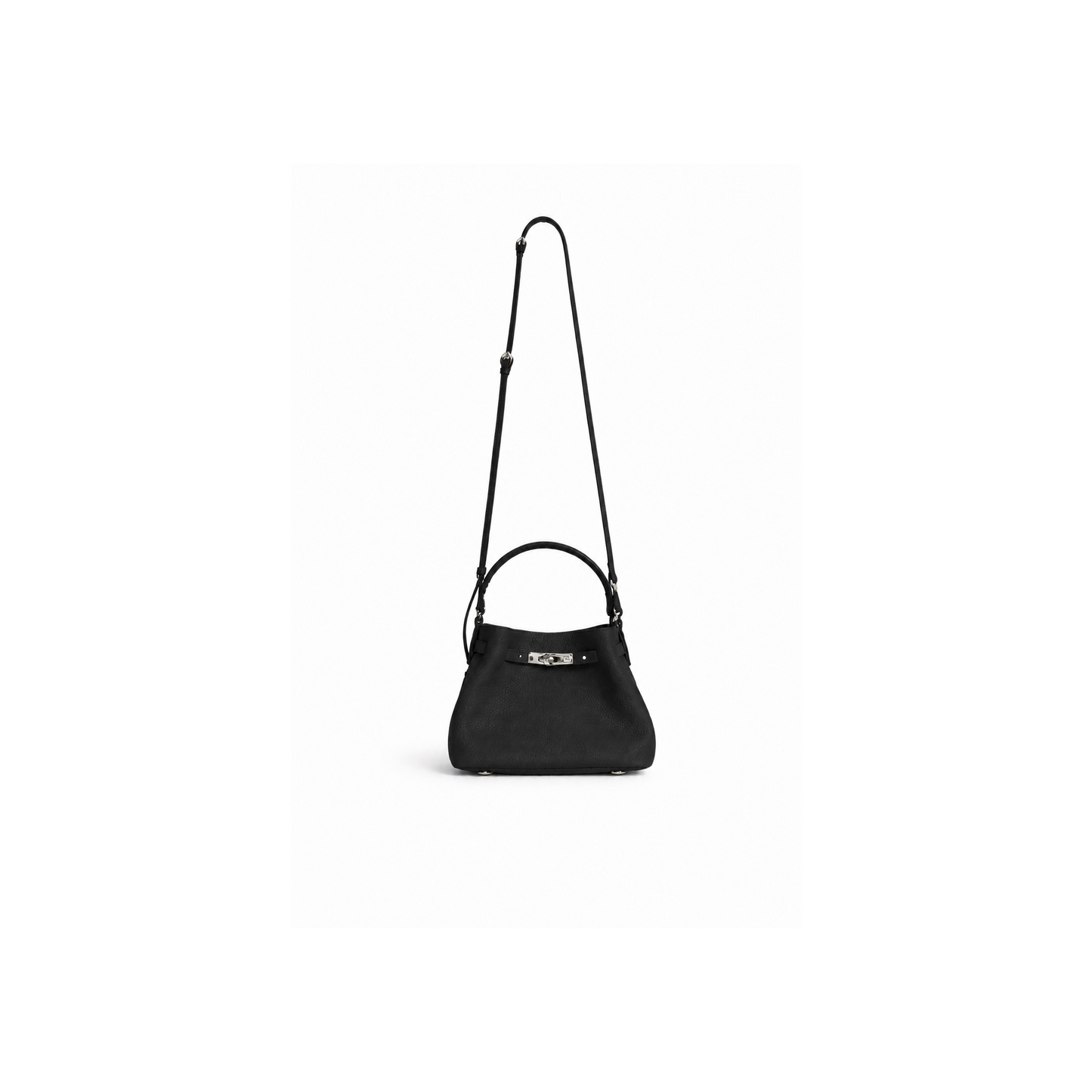 Maelis Leather Shoulder Bag in Black