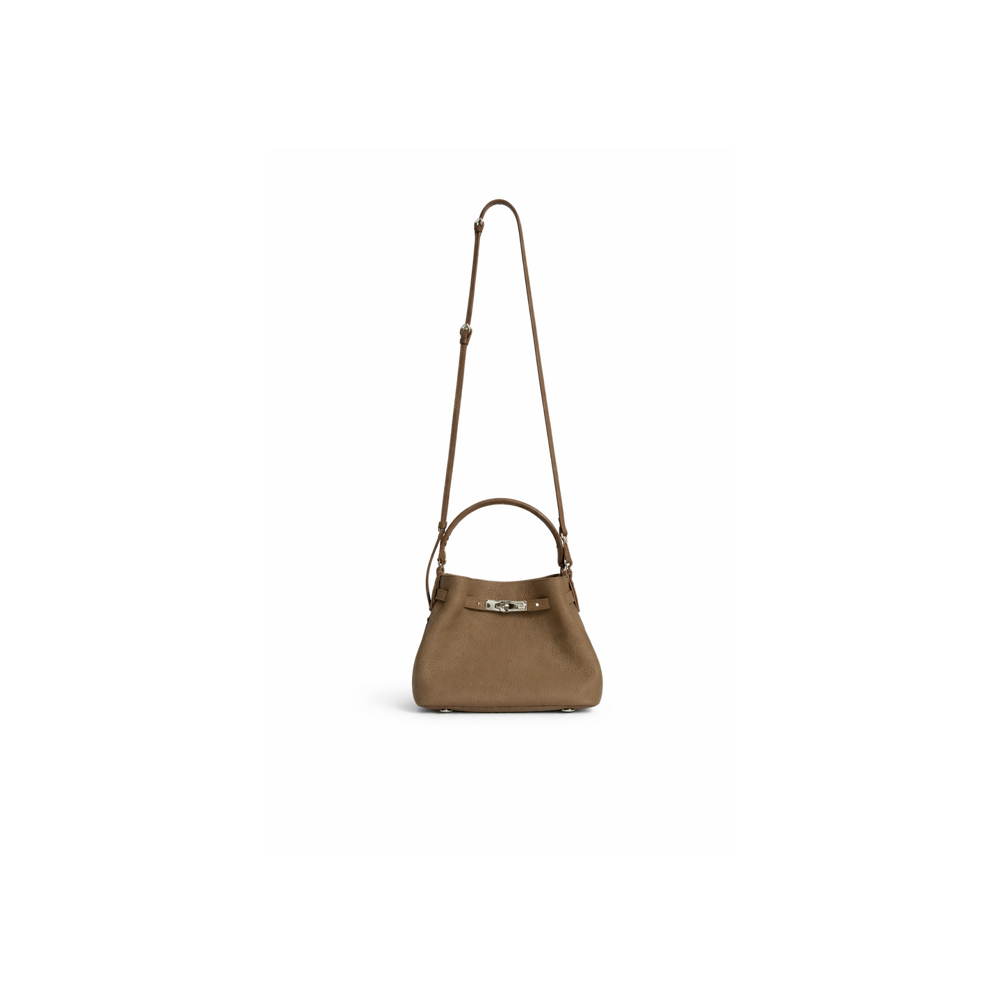 Maelis Leather Shoulder Bag in Grey