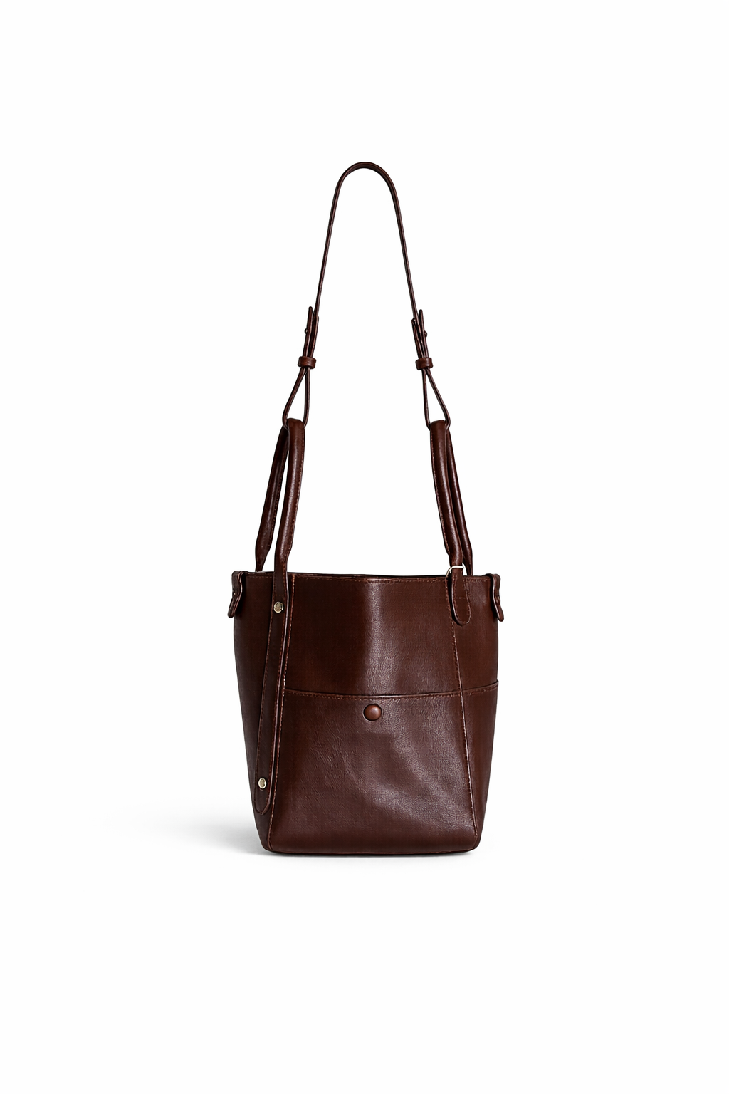 Bastien Vegetable-Tanned Leather Bag Chocolate by MOA - view 2