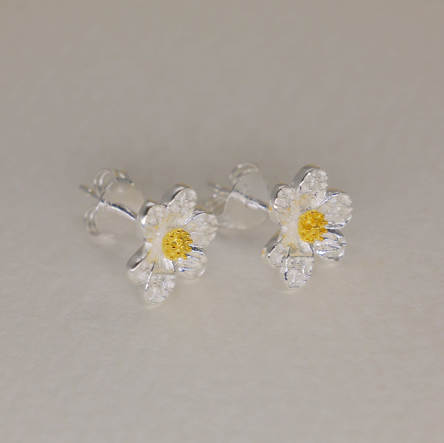 Beline Daisy Stud Earrings in 18K Gold over 925 Silver by MOA - view 1