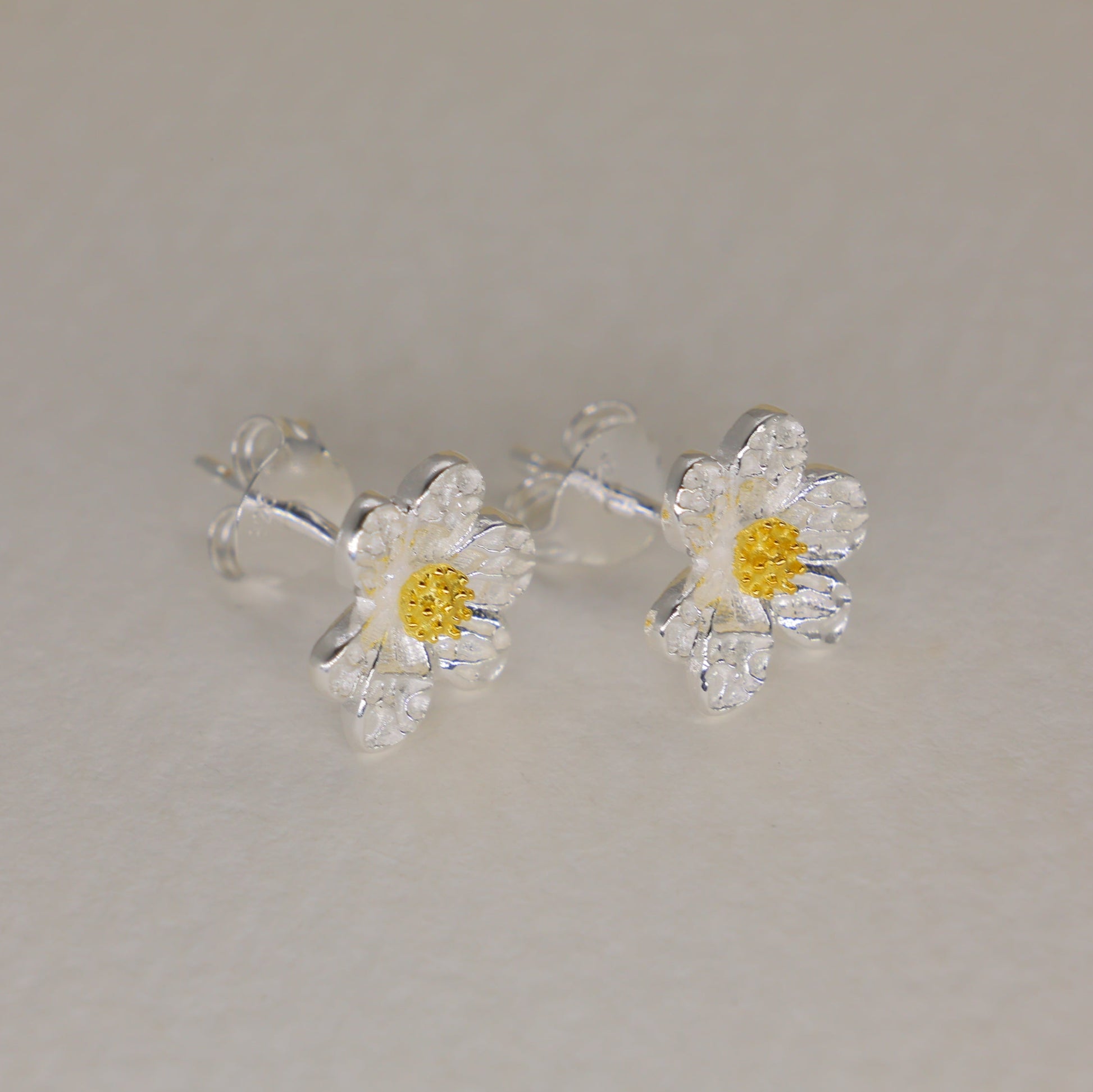 Beline Daisy Stud Earrings in 18K Gold over 925 Silver by MOA - view 1