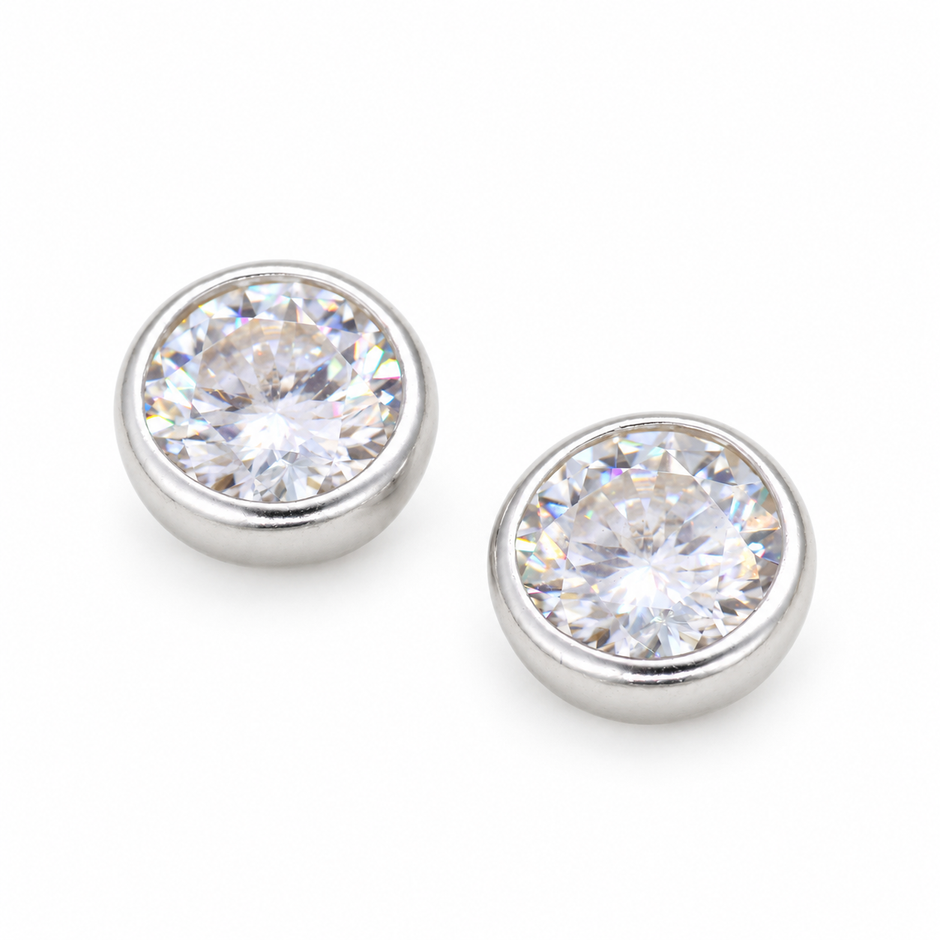 Celestine Grande Bezel Stud Earrings 1.0 auxiliary view 2