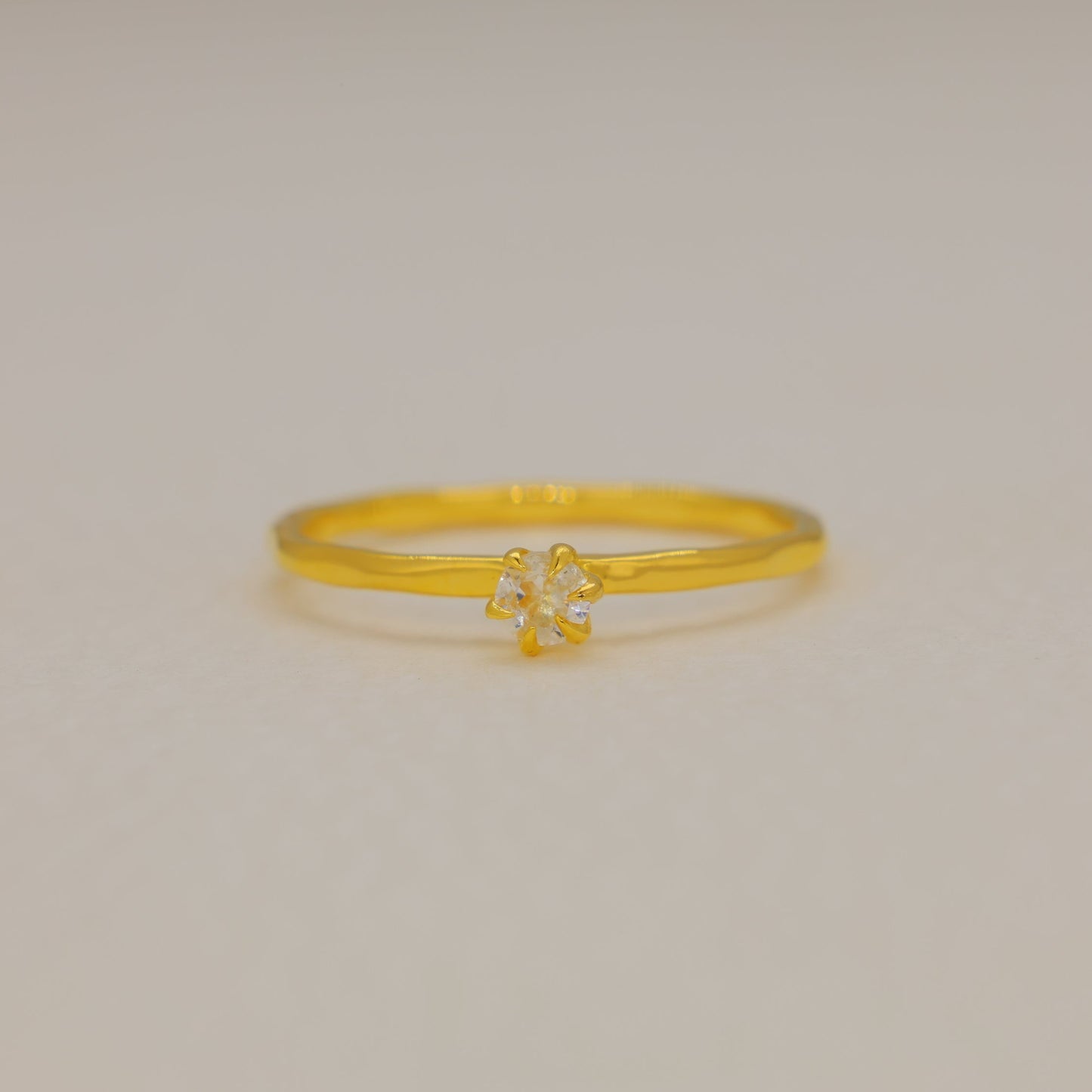 Celeste White Quartz Petite Ring in Gold Vermeil by MOA - view 1